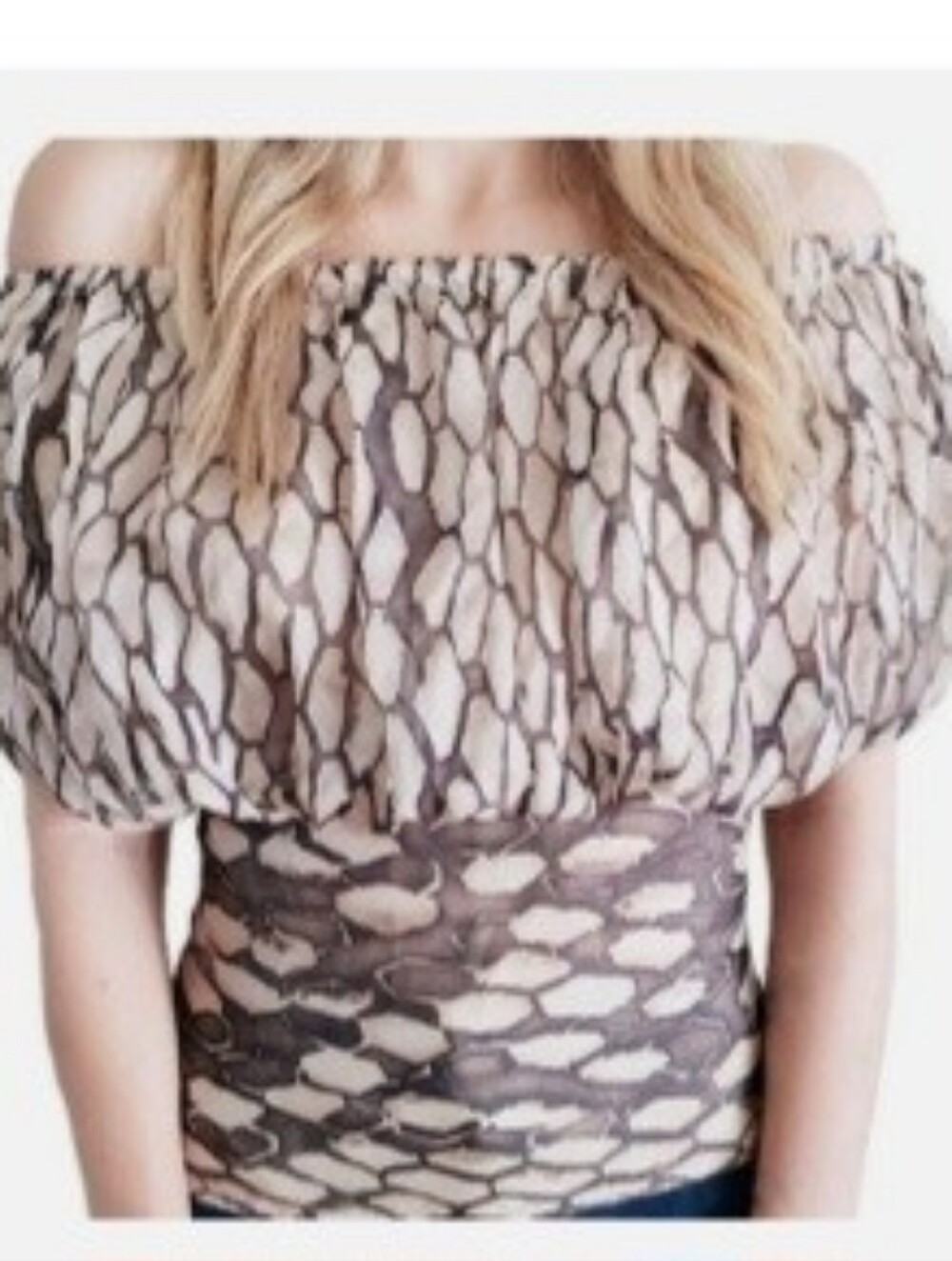 Anne Fontaine "Eloise" Off-the-Shoulder Silk Blouse Size 38 (US 4-6)
